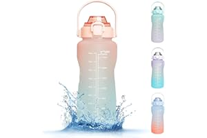 RaMokey 2.2Litre Water Bottle with Straw, Sports Water Bottles with Handle, Leak Proof Tritan Drinks Bottle BPA Free for Gym Fitness Outdoor Sports, Green/Purple Gradient (Orange)
