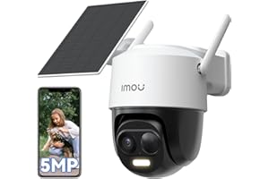 Imou 3K Caméra Surveillance WiFi Exterieure sans Fil Solaire avec Batterie 5000mAh, Caméra Solaire Exterieur 360° PTZ, 2.4GHz, Détection de Personnes/Véhicules, Vision Nocturne Couluer,IP65,Mode Privé