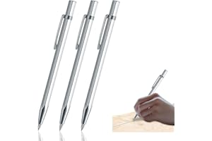 JORMFTTE 3 Pcs Tungsten Tip Scriber, 0.3 * 5.6in Glass Scribe Tool Engraving Pen, Metal Etching Pen Scriber Tools with Clip for Metal Sheet Glass Ceramics Stone (Silver)