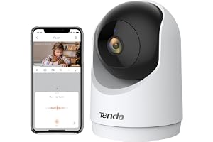Tenda CP3V3.0 IP-kamera WiFi inomhus övervakning 2K 360° Dome-säkerhetskameror, mörkerseende, rörelsedetektering, fjärrkontroll, tvåvägs ljud, övervakningskamera för husdjur, WiFi6