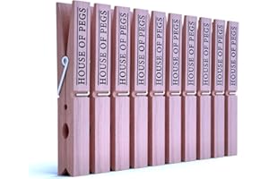 THE BARKWORTH & HATHAWAY COLLECTION Wooden Clothes Pegs for Washing Line (100 Pack) – Extra Long 10cm Birch Wood Pegs | Strong Grip for Laundry, Airers & Rotary Dryers | Rustproof & Moisture-Resistant
