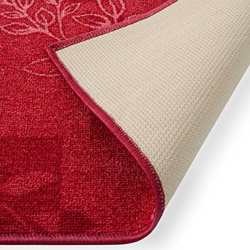 Treppenteppich / Treppenläufer | viele Größen | stilvoller Läufer für den durchlaufenden Treppenbelag | GUT-Siegel | Qualitätsprodukt aus Deutschland (rot 80×600 cm) - 5