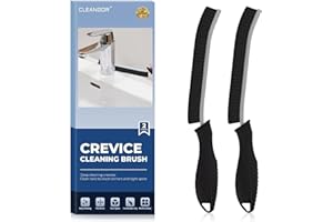 Cleangor Crevice Cleaning Brushes UK, Grout Cleaner Brush for Small Spaces to Reach, Magic Brush, Bathroom Accessory, Cleaning Tools, Cleaning Supplies for Shower, Toilet, Sink, Tile (2, Black)