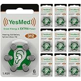 بطارية YesMed Extra Power 312 Number Hearing Aid (10 عبوات x 6 قطع = 60 بطارية)