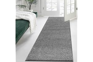 Cozy Haven Shaggy Collection Runner Rug - Hallway Carpet Runners, Non-Slip Floor Mats for Kitchen, Living Room, Corridor, Entryway, Door Entrances – (Grey, 60x110 cm)