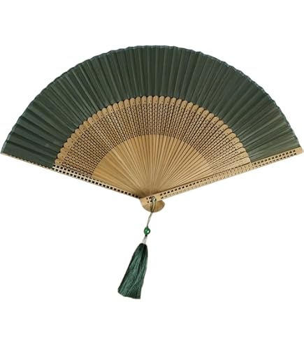 Xiaofeng214 Abanicos de mano de estilo chino, abanicos plegables de bambú de seda, abanico de mano para boda, flor de bambú fresca personalizada (color A: A