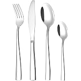 OTTO KONING Leipzig Cubiertos Acero Inoxidable Plata 24 Piezas 6 Personas | Silver colour, mirror polished, dishwasher safe,