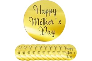 Keepaty 10 Pieces Happy Mother's Day Acrylic Cupcake Toppers Round Mirror Engraved Cake Topper Cupcake Decorations for Birthday Party (Gold)