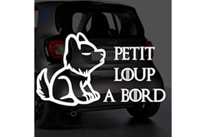 Sticker bébé à bord pour voiture Petit Loup à bord 20 cm Blanc - Anakiss
