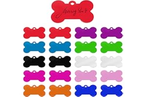 HARIENDNY 20 Pcs Stück Dog Tag Adressanhänger Anhänger Marke Hundemarke Knochen Erkennungsmarke Rohling 2,5 x 3,8cm hund Wasserdicht Tiermarke Edelstahl Namensschild für Hunde Katzen und Haustier