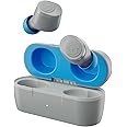 SKULLCANDY Jib True 2 Wireless Earbuds with Tile Finding Technology, 22 Hours Total Battery, IPX4 Sweat and Water Resistant, Use Either Bud Solo, Light Grey/Blue, One