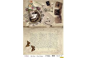 CADENCE ESPAÑA Papel de Arroz Cadence Vintage Escritura y Fotos 30x41cm Ref. 407