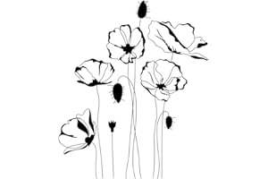 arriettycraft Flowers Poppy Stamps Rubber Clear Stamp/Seal Scrapbook/Photo Decorative Card Making Clear Stamp