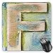 Produktbild BGLKCS Letter F Mauspads Mouse Pad, Damaged Worn Uppercase F Printing Symbol Antique Letterpress Block Typeface, Standard Size Rectangle Non-Slip Rubber Mousepad, Green Blue Tan