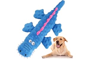 Speedy Panther Giocattolo morbido per cani, senza coccodrillo farcito, peluche indistruttibile, per noia, per cani di piccola taglia e media (blu)