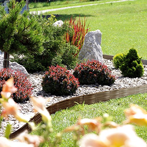 Bordure De Jardin Plastique 4.48m – Aspect Bois Brun – Résistante UV – Délimitation Pelouse