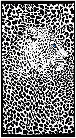Beach Towel_39.4*70.9" Extra Large Microfiber Towel for Bath Swim Beach Chair Cover Panther Printed