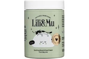 NATURAL BABYCARE LILI&MU LiliΜ Crema hidratante para el rostro y el cuerpo, 100 ml, crema facial con manteca de karité, extracto de flores de caléndula, crema para la piel sensible y seca del bebé, cosmética natural, loción