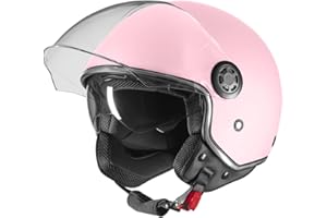 ‎VINZ VINZ Pavia Jethelm mit Doppelvisier | Roller Helm Fashionhelm | In Gr. XS-XXL | Jet Helm mit Sonnenblende | ECE 22.06 Zertifiziert