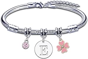 KJKJKJ A-Z 26 Lettera Iniziale Ciondolo Bracciale Donne Natale Regalo Personalizzazione Idee Regalo di Compleanno Bracciale,Figlia Sorelle Amici Amante Compleanno Natale Laurea Regalo Bracciale