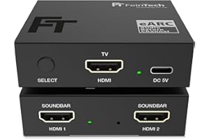 FeinTech AX421 HDMI eARC Switch 1 TV x 2 soundbar - utilizza 2 dispositivi audio su una TV