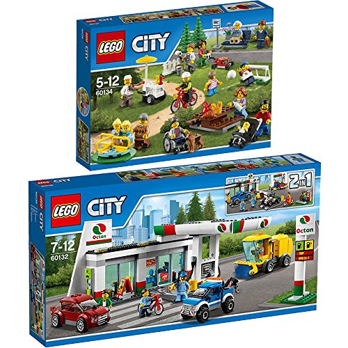 Preisvergleich Produktbild Lego City 2er Set 60132 60134 Tankstelle + Stadtbewohner