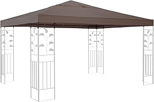 QUICK STAR Tetto di Ricambio per Gazebo 3x3m Marrone-Grigio