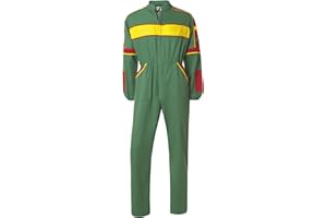 Generico Tuta da Lavoro uomo in Policotone Professionale, Verde con Inserti Giallo e Rosso Taglia S M L XL XXL 3XL per meccanici giardineri agricoltori trattoristi gommisti operai