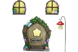 ZUHK Miniature Fairy Gnome Home with Micro Resin Mushroom - Fit for Tree Statues, Yard & Garden Sculpture - Outdoor Decor Accessory (Flower)