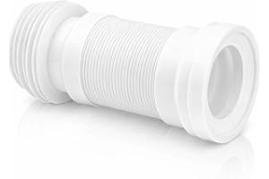 Manguito WC Extensible PVC | Conector Universal para Inodoro Ø90-110 mm | Tubo Flexible Ajustable 240-480 mm | Instalación Fácil, Alta Estanqueidad y Antifugas