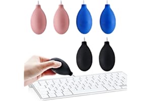 AMJKEJI 6 Pcs Mini Rubber Air Dust Blower, Dust Clean Air Blower Blower Ball Pump Cleaning Tool Soft Rubber Air Blower Blaster Sensor Lens Cleaning Dust Cleaner for Camera Keyboard Lenses Sensor(3 Colours)