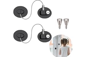 GIUSOBG 2 Piezas Seguridad Ventanas Niños, Cerradura para Puerta de Frigorífico con Llaves, Autoadhesivo No Requiere Taladrar Cerraduras Seguridad para Armario Puertas Ventanas (Óvalo Negro)