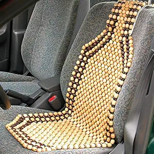 Auto OpremaBeads SBeige Wooden Beads Acupressure mat car Bead seat Cover for Driver/Heating pad/Gel Car/Office Chair/Home Compatible with Maruti Suzuki Alto Car