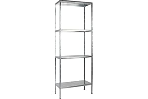 ‎SCHULTE REGALWELT SCHULTE Regalwelt Steckregal mit 4 PowerMAX Fachböden, 65 kg Tragkraft, 180x60x40 cm (HxBxT), verzinkt (Lagerregal, Werkstattregal, Kellerregal, Garagenregal, Metallregal