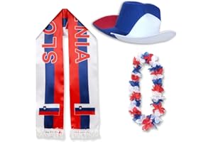 Sonia Originelli Fanset Fanartikel Fanhut Blumenkette Fanschal WM EM Farbe: Slowenien