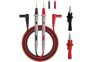 Tharvolex Multimeter Leads Kit, Enhanced CAT III 1000V CAT IV 600V 20A Silicone Test Leads with Alligator Clips & Replaceable Probes for Digital Multimeters