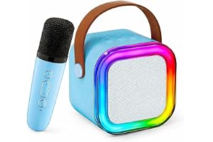 GOTARA Portable Karaoke Bluetooth Speaker with Wireless Mics and Dynamic Lights, Birthday Gift for Kids, Boys, Girls and Toddlers Ages 4-12+ Years, Home Outdoor Travel (Blue)