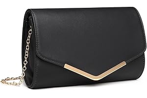 Miss Lulu Pochette Donna Elegante, Clutch PU Pelle, Borsetta Tracolla Media con Chiusura Magnetica, per Cerimonie, Matrimoni, Appuntamenti e Regali