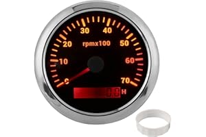 KEENSO Tachymètre RPM Meter, 85mm/3.35in 0-7000rpm Tachymètre Numérique Universel Compteur RPM Tachymètre étanche RPM Tachymètre Hors-bord Marin pour Moteur de Bateau de Voiture 9-32V DC(le noir) Tachymètre