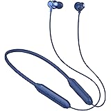 Kratos Blue Bluetooth Neckband with 55H Playtime, Deep Bass, Stereo Sound, HD Calls, Magnetic Earbuds, Voice Assistant, Type-C Fast Charging, Rich Audio, Hollow Switch for Comfort & Style: 