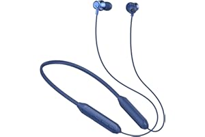 Kratos Blue Bluetooth Neckband with 55H Playtime, Deep Bass, Stereo Sound, HD Calls, Magnetic Earbuds, Voice Assistant, Type-C Fast Charging, Rich Audio, Hollow Switch for Comfort & Style