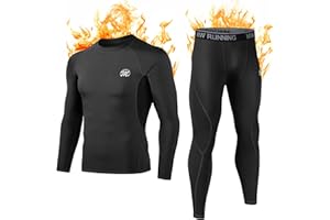 MEETWEE Men’s Thermal Underwear Set, Winter Long Sleeve Base Layer Quick Dry Long Johns Compression Suit for Workout Skiing Running Hiking