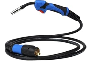 HJZ MIG MAG Schweißbrenner MB 15AK Schutzgas Schlauchpaket Euro Zentralanschluss Schweissgeräte Gasgekühlt Leicht Flexibel Kopf Hochwertig Schweißkabel (4 Meter)