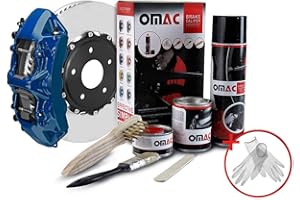 ‎OMAC OMAC Bremssattellack Bremssattelfarbe Auto Lack Set | Bremsenreiniger und das Härtemittel Hitzebeständig Komplettsatz kompatibel mit 4 Bremssättel 7-teiliges