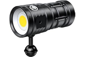 Genwiss Dive Light for Underwater Photography, 25000Lumens Super Bright Diving Flashlight, 100M Waterproof Underwater Video Light with Type-C Charging, Professional for Underwater Lighting