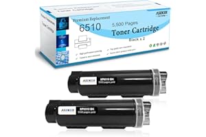 ASEKER 2 Black Compatible 6515 6510 Toner Cartridge 5500 Pages for Xerox WorkCentre 6515 6515DN 6515DNI 6515DNM 6515N Phaser 6510 6510DN 6510DNI 6510DNM 6510N Printers 106R03480 (2BK)