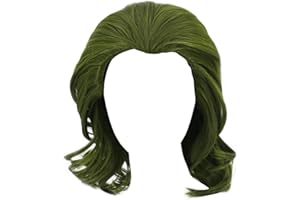 URANBEE Halloween Joker Perücke Herren Grün Clown Cosplay Kostüm Zubehör Lockig Kurz für Kostümparty Halloween Karneval Party