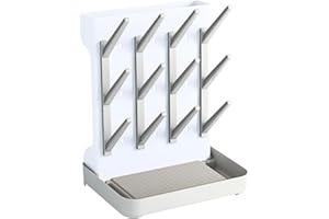 Almar Baby Escurridor de Biberones Plegable Gris y Blanco – Soporte Portátil para Botellas y Accesorios de Bebé, Ideal para Viajes y Salidas, Compacto con Bandeja Antigoteo