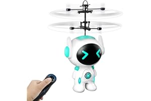 TCVENTS Remote Control Helicopter, 2.4GHz Aircraft Indoor and Outdoor Flying Toys Built-in LED RC Helicopter Toys, RC Robot Toy Birthday Gift for Boys Kids Girls 5 6 7 8 9-12 Year Old (White Flying Toy)