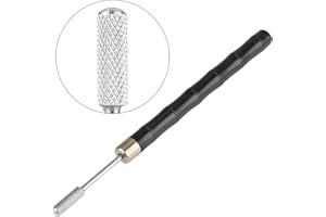 Fyearfly Bolígrafo de Tinte de Borde de Cuero, Mango de sándalo, Rodillo de Tinte de Borde Superior de Acero Inoxidable, Pluma de Aceite, Acabado de Correa, artesanía de Cuero DIY